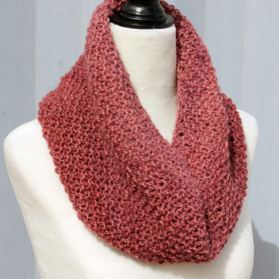 Handknit Purple Ombre Cowl